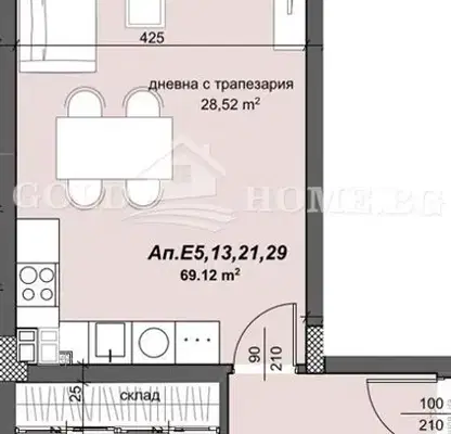 Снимка 3 — Двустаен апартамент в Пловдив, Тракия