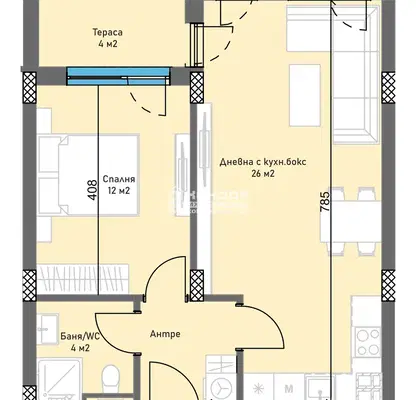 Photo 2 — Two-room apartment in Trakiya, Plovdiv with terrace