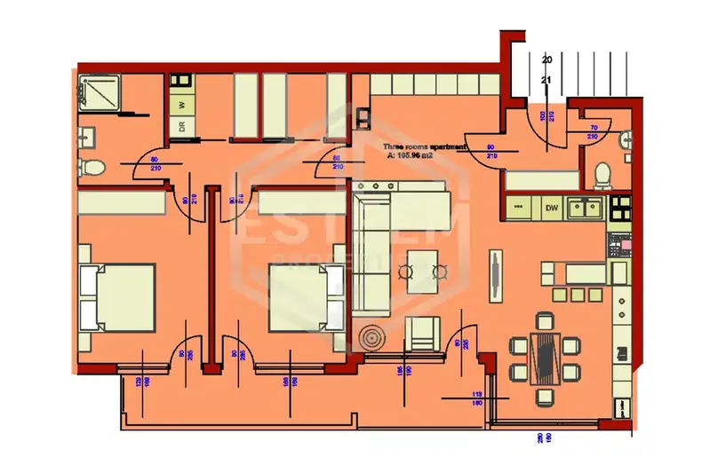 3-bedroom apartment in Ruse, Drujba 1