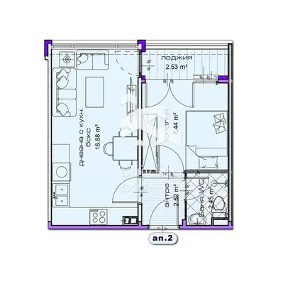 Photo 2 — 2-bedroom apartment in Shumen, Dobrudjanski