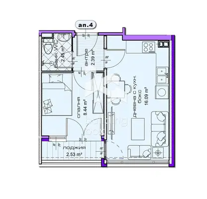 Photo 2 — 2-bedroom apartment in Shumen, Dobrudjanski