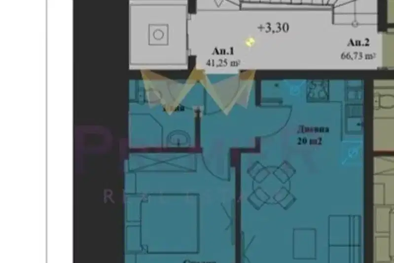 Двустаен апартамент в София, Банишора