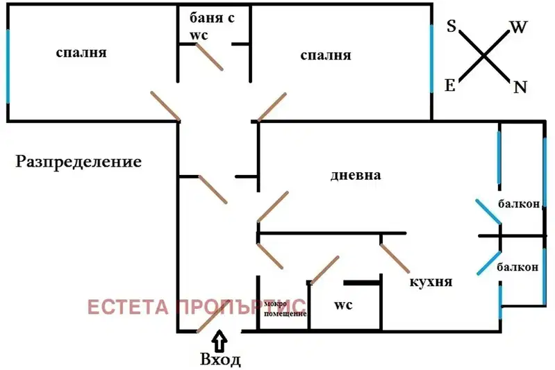 3-bedroom apartment in Sofiya, Banishora