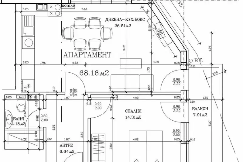 2-bedroom apartment in Sofiya, Bykston