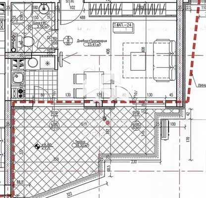 Снимка 4 — Едностаен апартамент с тераса в Дружба 1, София, ново строителство