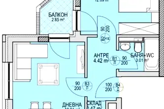 Двустаен апартамент в Кръстова вада с гледка към Витоша