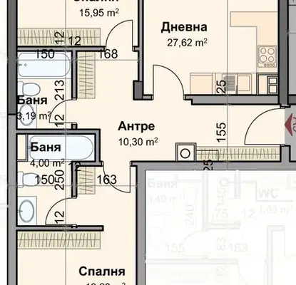 Снимка 2 — Тристаен апартамент с две тераси в Кръстова вада, София