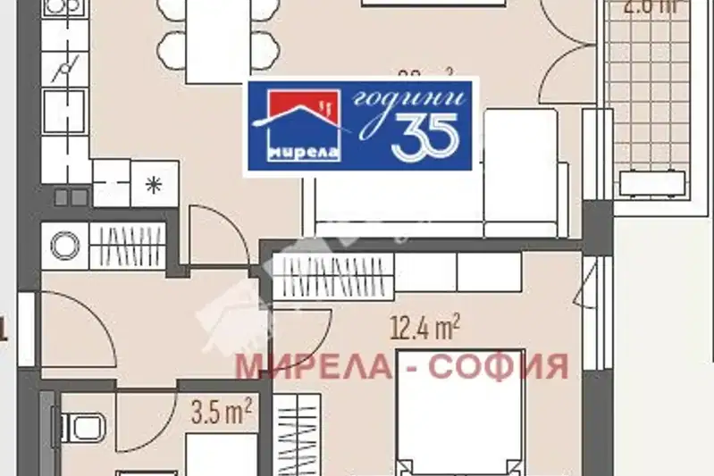 2-стаен апартамент с балкон в Левски Г, София