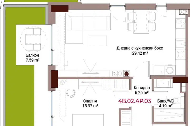 apartment in Sofiya, Lozenec