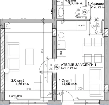 Снимка 2 — Партерен 2-стаен апартамент в Люлин 5 с южно изложение