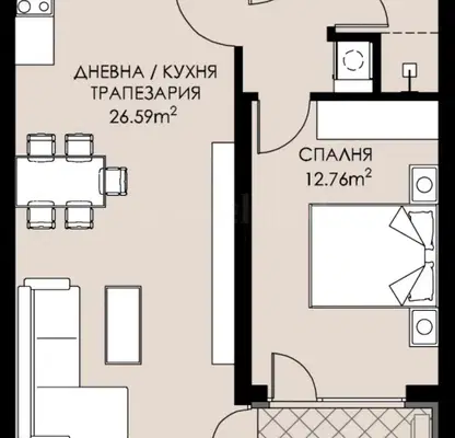 Снимка 2 — Двустаен апартамент с тераса в Люлин 9, София