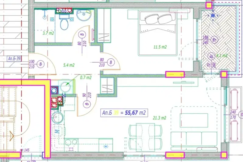 2-bedroom apartment in Sofiya, Malinova Dolina