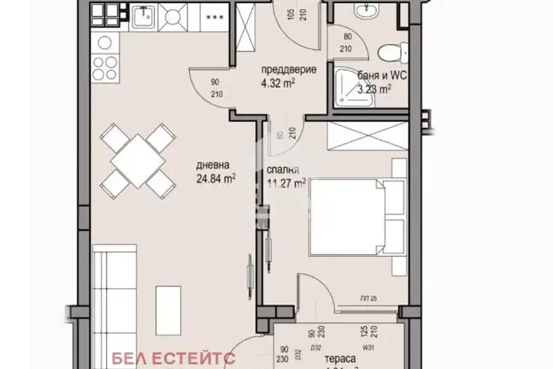2-bedroom apartment in Sofiya, Malinova Dolina