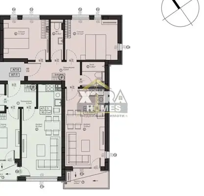 Снимка 3 — Тристаен апартамент с южно изложение в Малинова долина, София
