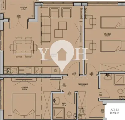 Photo 4 — 3-bedroom apartment in Sofiya, Malinova Dolina