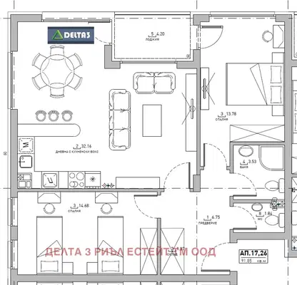 Снимка 5 — Тристаен апартамент в Малинова долина с тераса и паркинг