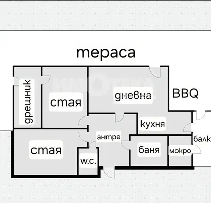 Снимка 4 — Просторен 3-стаен апартамент с голяма тераса в Манастирски ливади, София