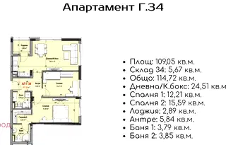 Апартамент 3-стаен в Младост 3 с тераса и паркомясто