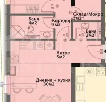 Снимка 2 — Тристаен апартамент в Модерно предградие с балкони