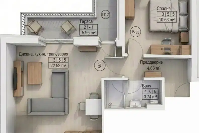 2-bedroom apartment in Sofiya, Nadejda 2