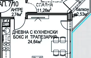Двустаен апартамент в Обеля 2 с асансьор и ново строителство