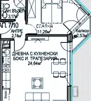 Двустаен апартамент в Обеля 2 с асансьор и ново строителство