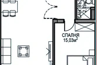 Апартамент 2 стаи в Обеля 2 с асансьор и ново строителство