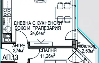 Двустаен апартамент в Обеля 2 с асансьор и ново строителство