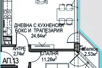 Двустаен апартамент в Обеля 2 с асансьор и ново строителство