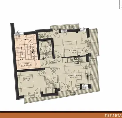 Снимка 2 — Тристаен апартамент с две тераси в Оборище, София