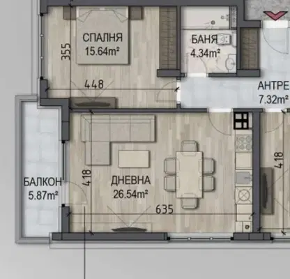 Снимка 4 — Тристаен апартамент с тераса в Овча купел, София
