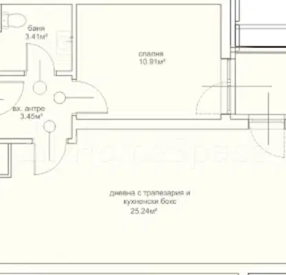 Снимка 3 — Двустаен апартамент в Овча купел 2 с паркомясто