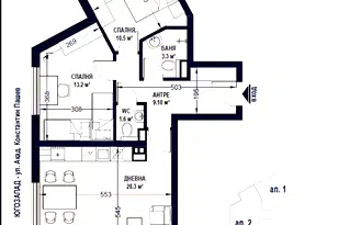 Тристаен апартамент с тераса в Овча купел 2, София