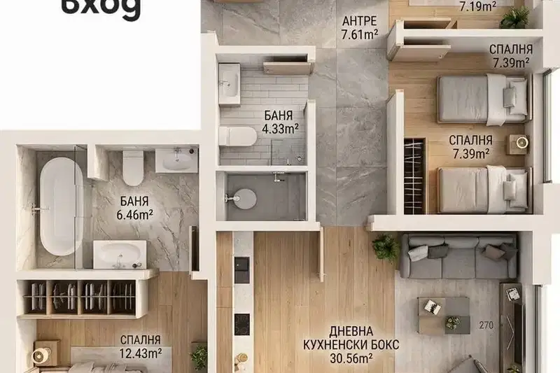 4-bedroom apartment in Sofiya, Pavlovo