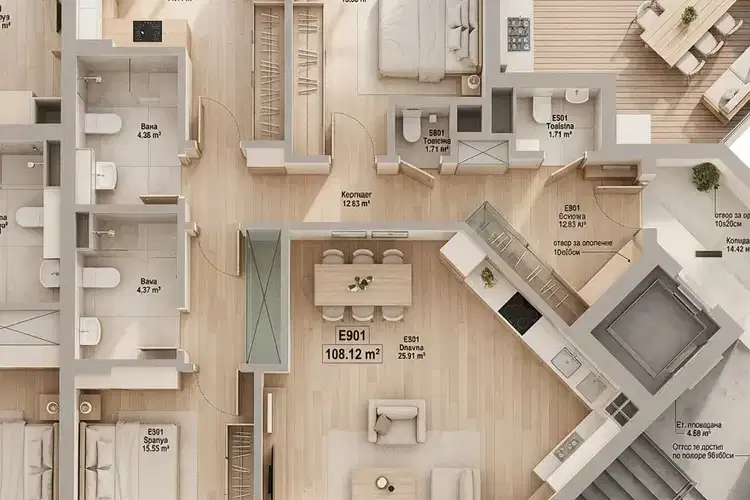 4-bedroom apartment in Sofiya, Poligona