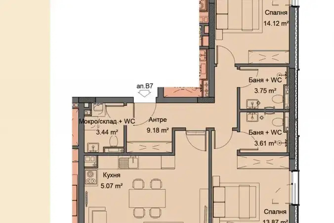 3-bedroom apartment in Sofiya, Simeonovo