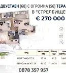 Двустаен апартамент с голяма тераса в Стрелбище, София