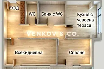 Двустаен апартамент с тераса и гледка към Витоша в Толстой, София