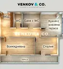 Двустаен апартамент с тераса и гледка към Витоша в Толстой, София