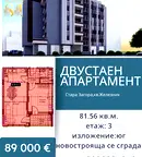 Двустаен апартамент в Стара Загора, Железник - център