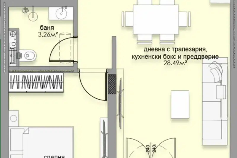 Апартамент 2 стаи в Студентски град с асансьор