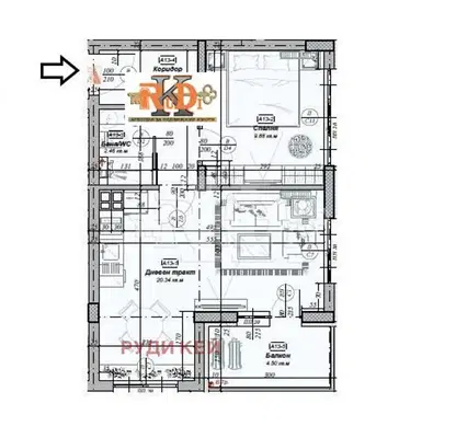 Photo 4 — 2-room apartment in Briz with southeast aspect and terrace