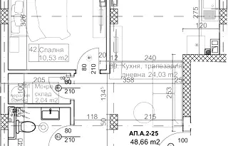 Двустаен апартамент с килер и тераса в м-т Манастирски рид, Варна