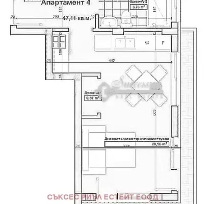 Снимка 5 — Едностаен апартамент в Погреби, Варна с две тераси