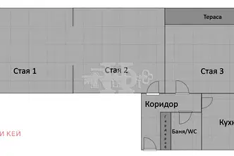 Тухлен 3-стаен апартамент с южно изложение в Трошево, Варна