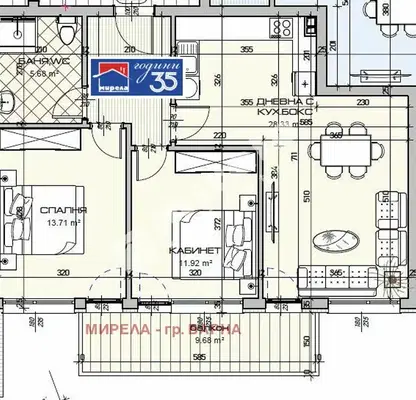 Снимка 3 — Тристаен апартамент с тераса в кв. Виница, Варна, ново строителство