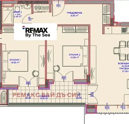 Снимка 2 — Тристаен апартамент с две тераси във Виница, Варна