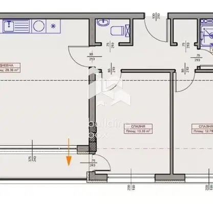 Снимка 2 — Тристаен апартамент с южна тераса в Възраждане 1, Варна