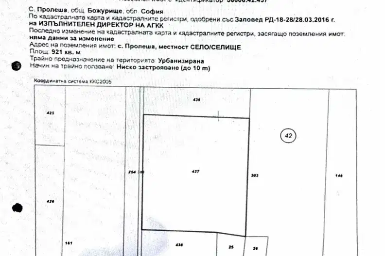 Plot in област София, Prolesha