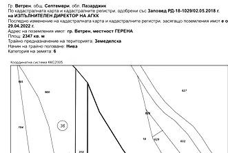Земеделски имот в Пазарджик, с. Ветрен дол